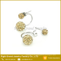 Acier inoxydable Crystal argile pavée Stud Earrings